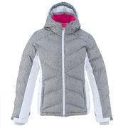 SKIJAŠKA JAKNA 500 WARM DJEČJA SIVO/BIJELA