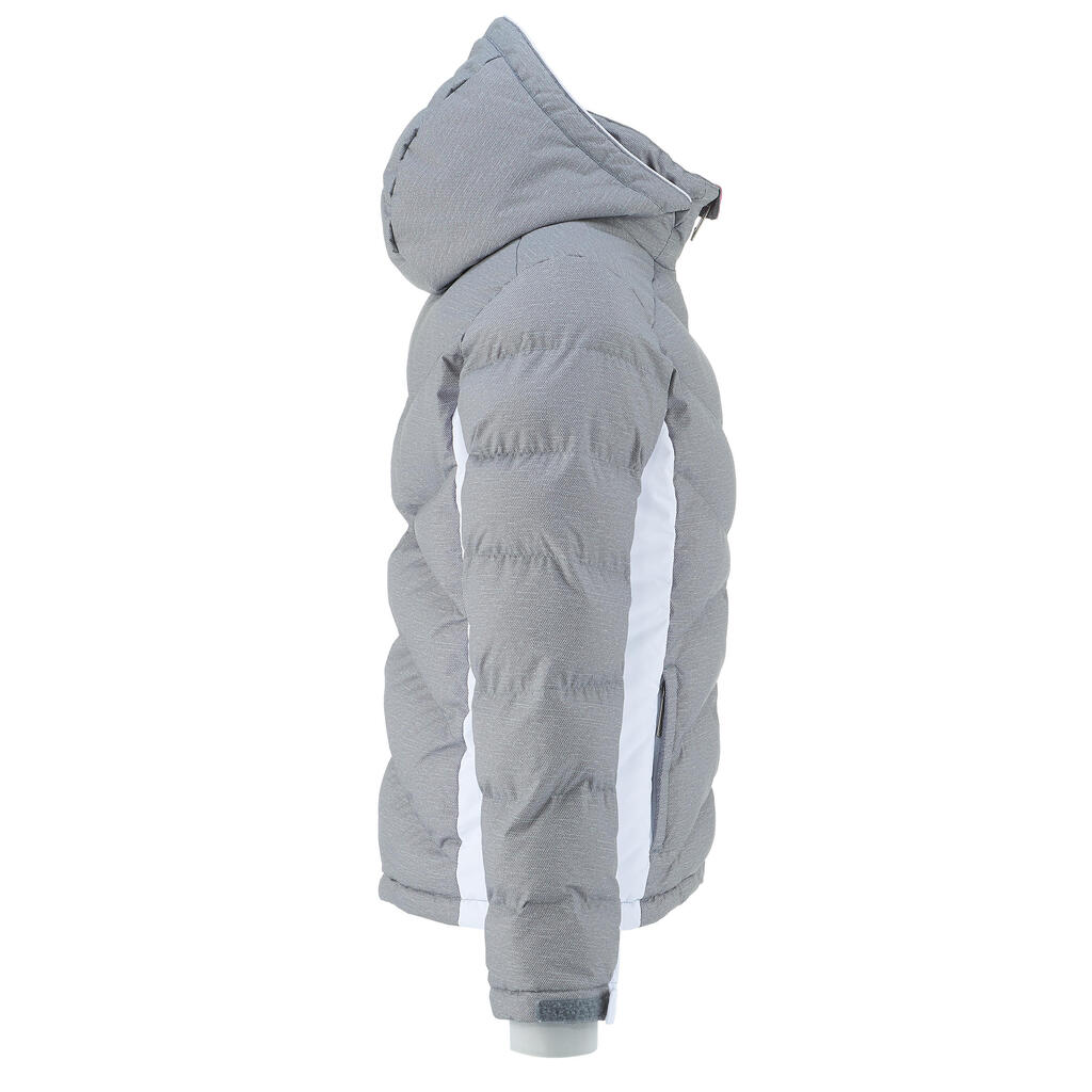 Skijacke Warm 500 Kinder grau/weiß