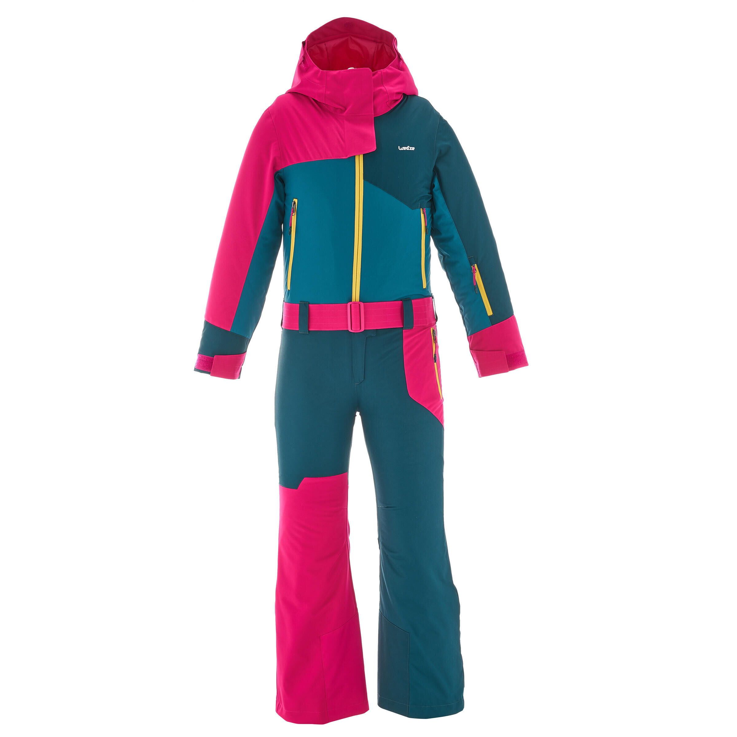 WEDZE CHILDREN'S SKI SUIT 500 - BLUE AND PINK