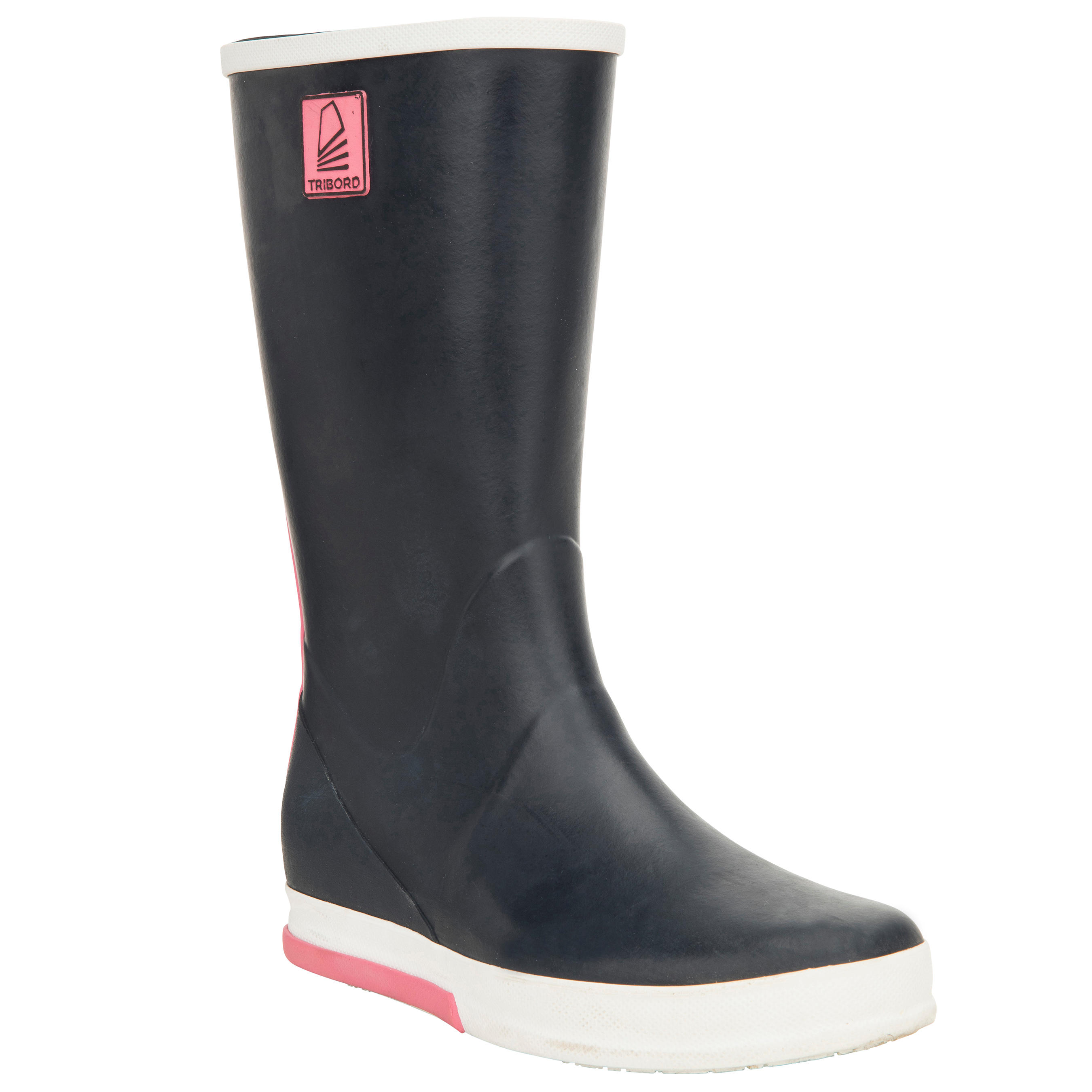 B500 Adult Sailing Boots - Grey / Pink 1/4