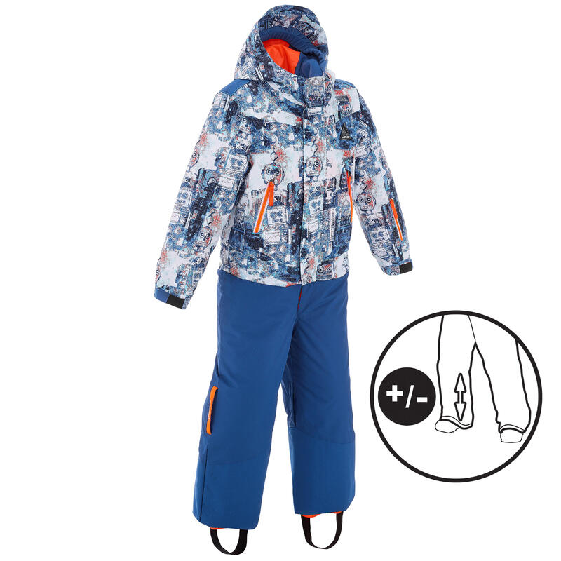 Costum schi PNF 500 Călduros și impermeabil Imprimeu Pinguini Copii