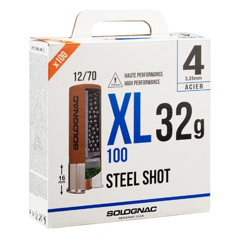 CARTOUCHE XL100 32g ACIER CAL12/70 N°4 X25 | Solognac