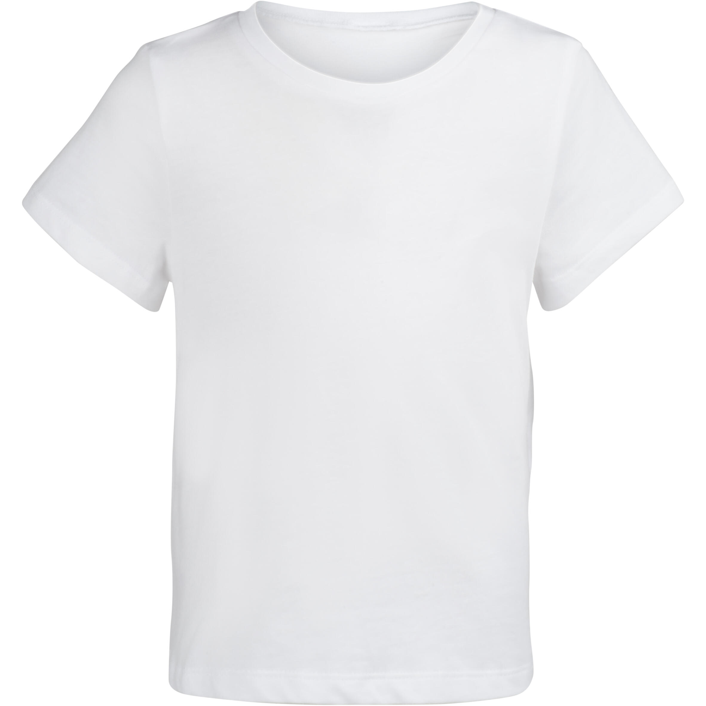 DOMYOS T-shirt met korte mouwen 100 voor kleutergym wit