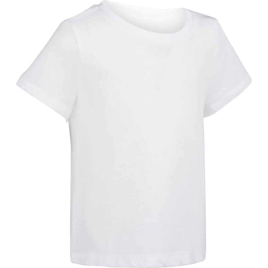 100 Short-Sleeved Baby Gym T-Shirt - White