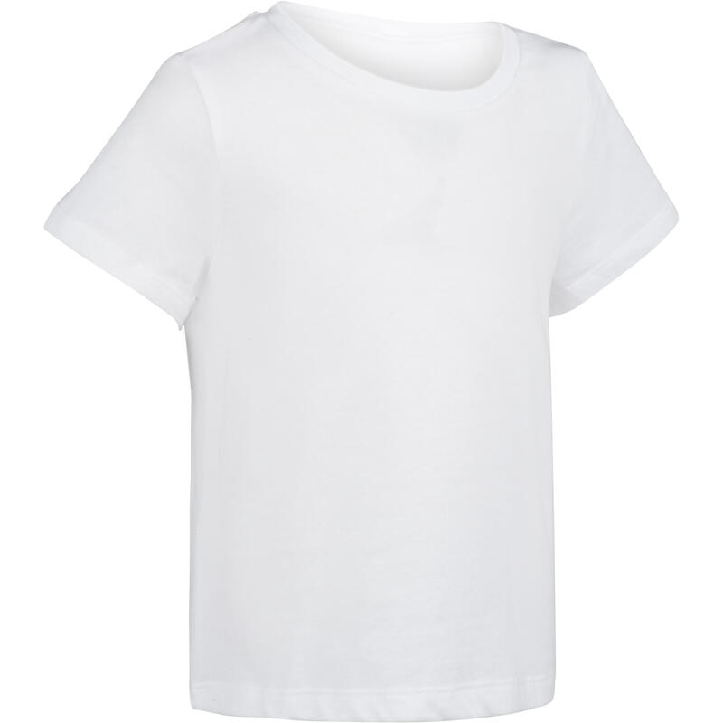 T-shirt met korte mouwen 100 voor kleutergym wit