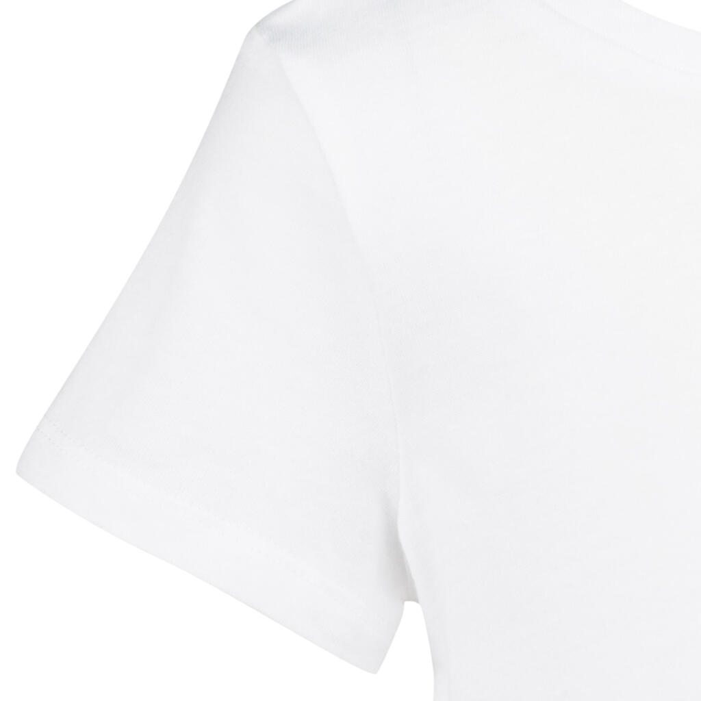 100 Short-Sleeved Baby Gym T-Shirt - White