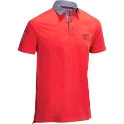 Polo manches courtes équitation homme 100 rouge