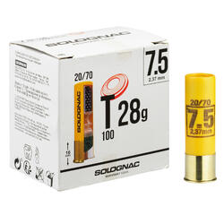 CARTOUCHE BALL TRAP T100 28g CALIBRE 20/70 PLOMB N°7,5 X25