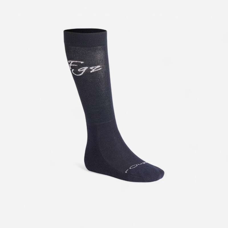 HORSE RIDING SOCKS JUNIOR Horse Riding - Light Low-Rise Socks - Navy FOUGANZA - Horse Riding