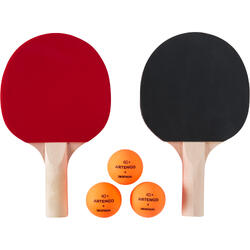 SET TENNIS DE TABLE FREE DE 2 RAQUETTES PPR 100 SMALL ET 3 BALLES