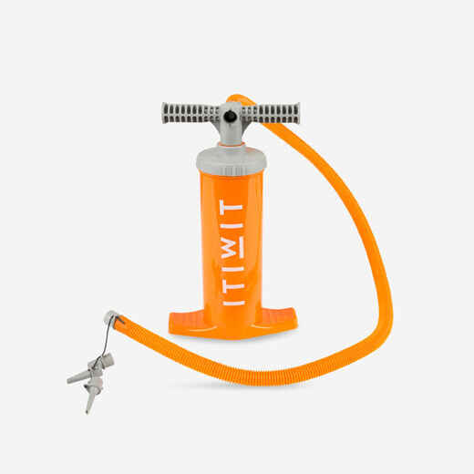 
      Kayak Dual-Action Low-Pressure Manual Pump 1-3 PSI 2 X 1.4 L Orange
  