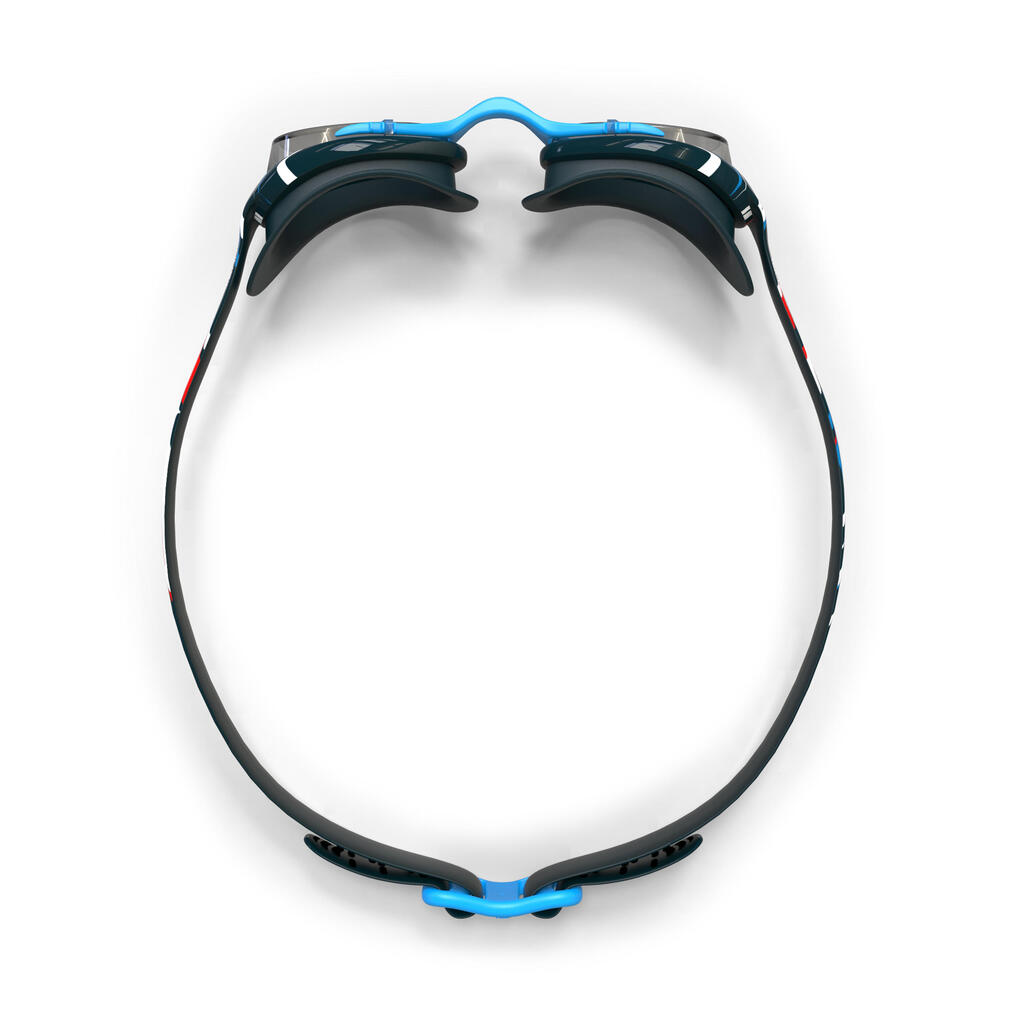 Lunettes de natation Taille L - Xbase noir blanc verres teintées bleu