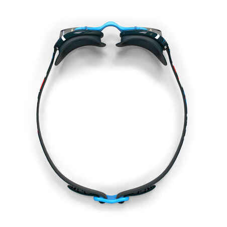 نظارة سباحة مقاس L بعدسات شفافة - XBASE 100 أزرق