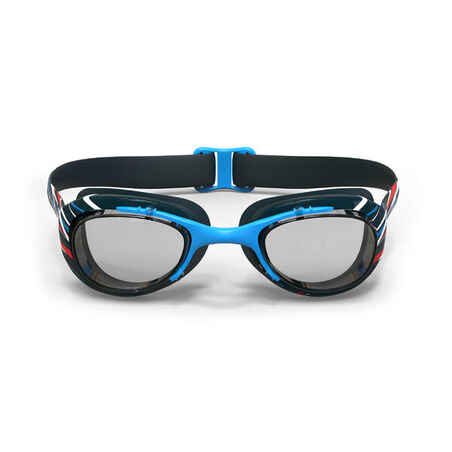 100 XBASE PRINT Swimming Goggles, Size L - MIKA Blue