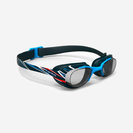 Очки для плавания размер L со светлыми линзами синие с принтом Xbase Mika