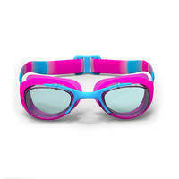 Xbase 100 Kids Swimming Goggles Clear Lenses - Dye Pink Blue
