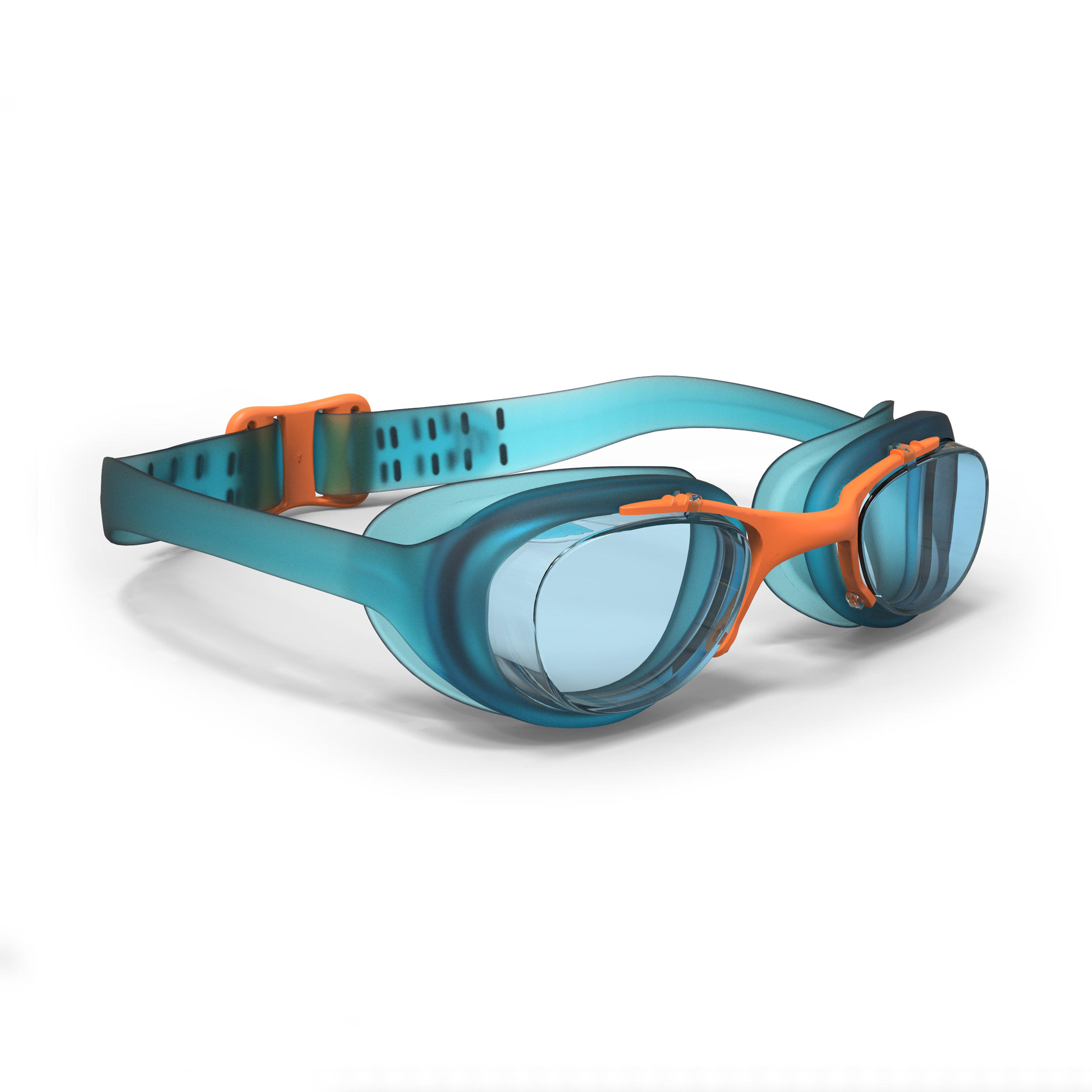 NABAIJI XBASE 100 KIDS SWIMMING GOGGLES -  CLEAR LENSES - BLUE / ORANGE