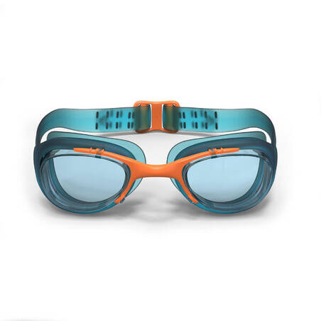 XBASE 100 KIDS SWIMMING GOGGLES -  CLEAR LENSES - BLUE / ORANGE