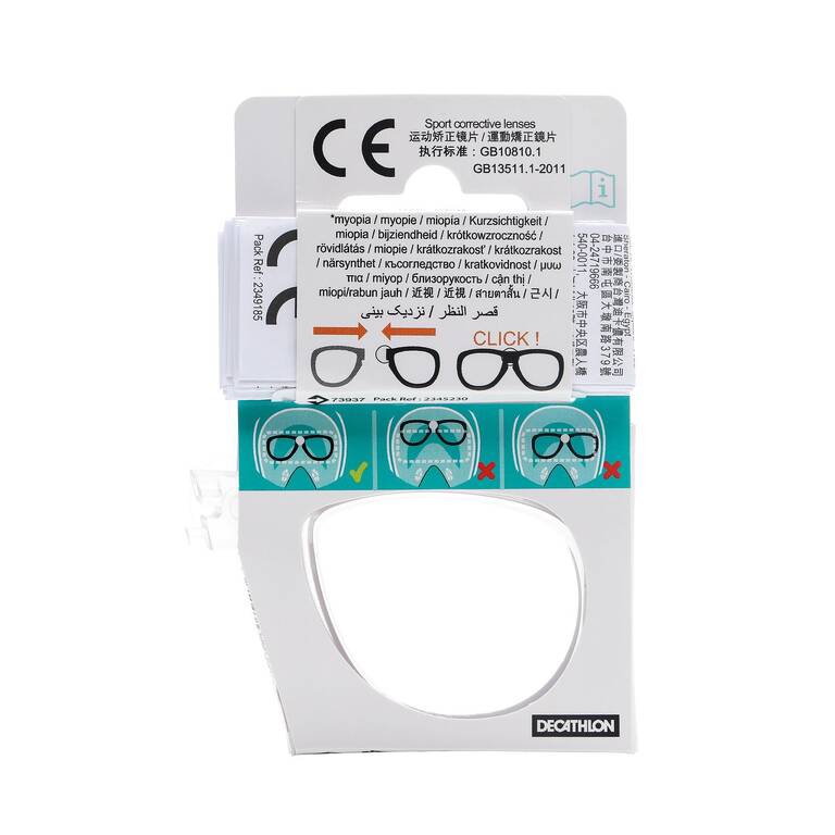 Right corrective lens for the short-sighted on the Easybreath mask