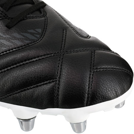 Chaussures de rugby terrain gras 8 crampons Density R100 SG noir