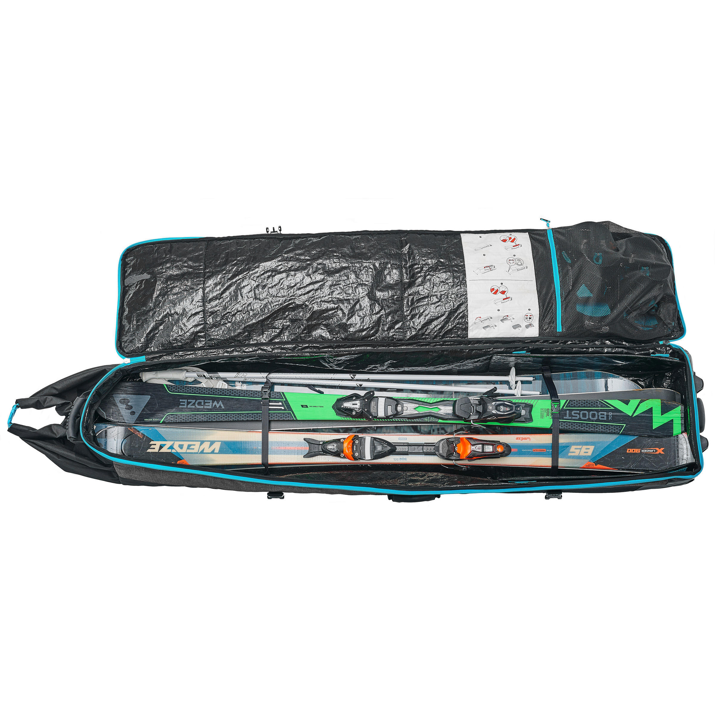 SACCA portasci CON RUOTE PER 4 SCI O 3 SNOWBOARD TRAVELBAG 900 GRIGIA WEDZE  WEDZE | DECATHLON