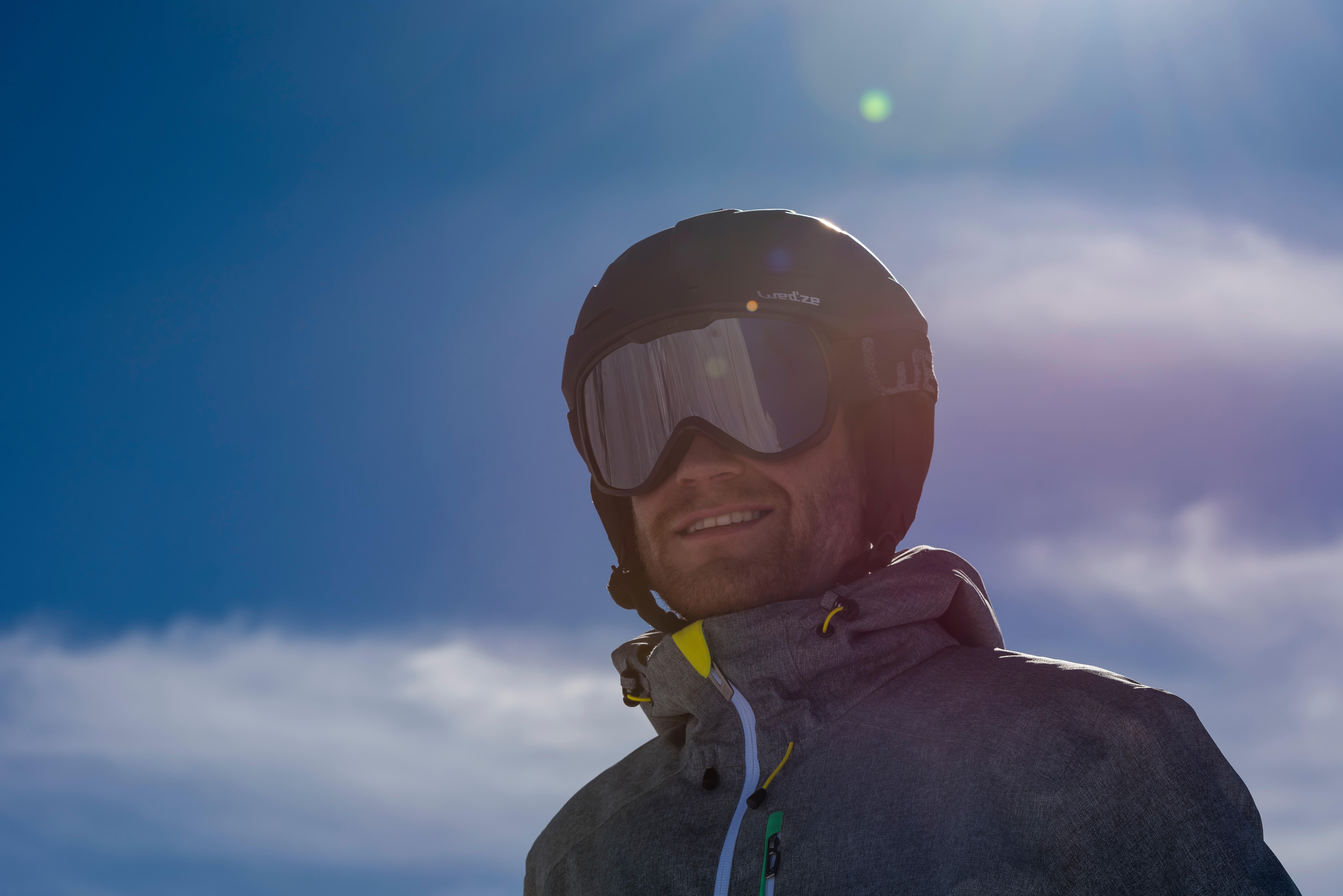 LUNETTES DE SKI ET DE PLANCHE À NEIGE ENFANT ET ADULTE G 500 BEAU TEMPS NOIR - WEDZE