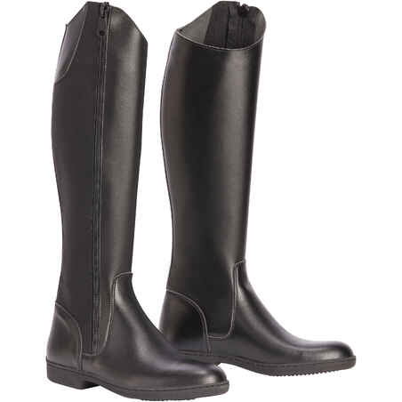 500 Adult Synthetic Horse Riding Long Boots - Black