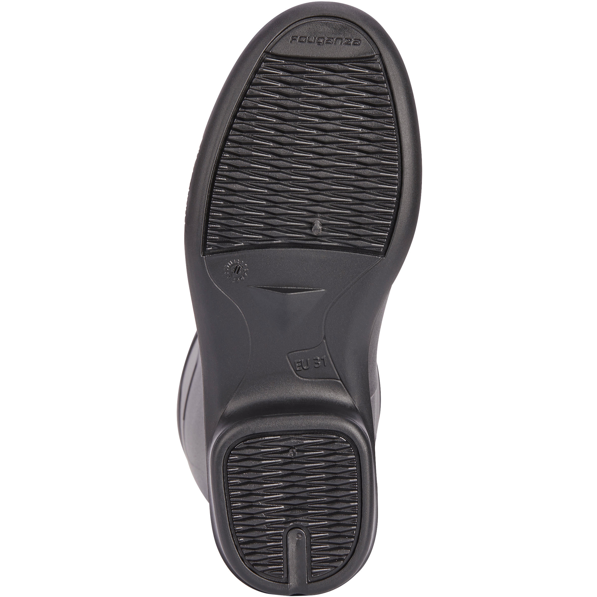 Kids' Horse Riding Boots - 100 Black - FOUGANZA