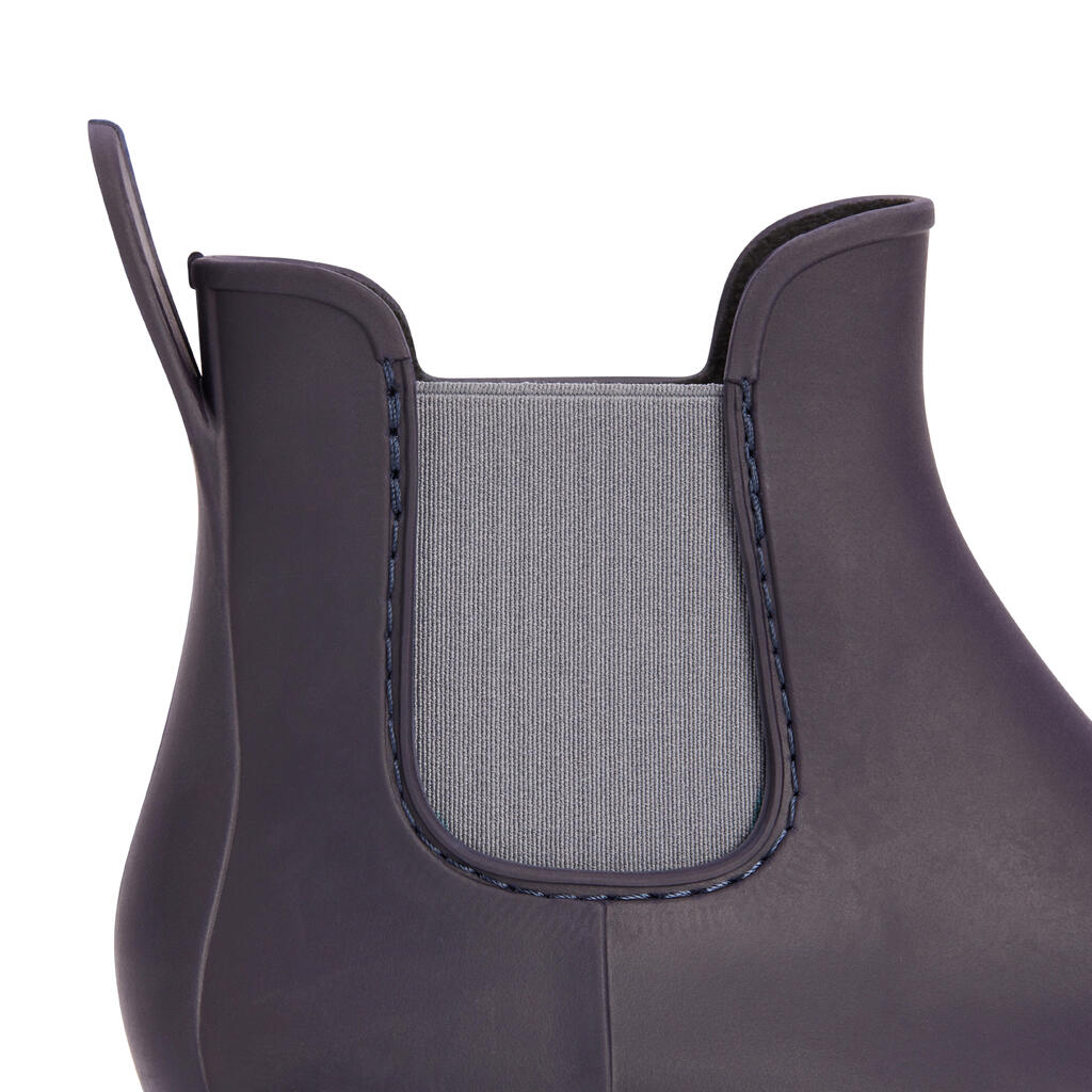 Reitstiefeletten 100 Gummi Kinder marineblau/grau