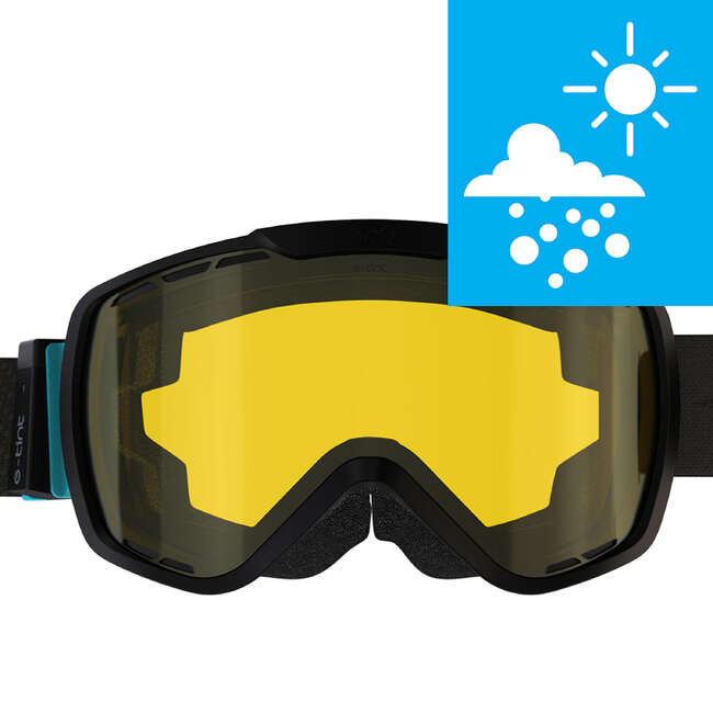 WEDZE G MAX 940 ALL WEATHER SKI AND SNOWBOARD GOGGLES BLACK...