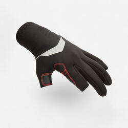 Gants néoprène 1mm voile adulte sailing 900 noir avec 2 doigts coupés noir
