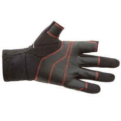 Adult 1 mm neoprene sailing gloves with 2 fingers cut 900 - black