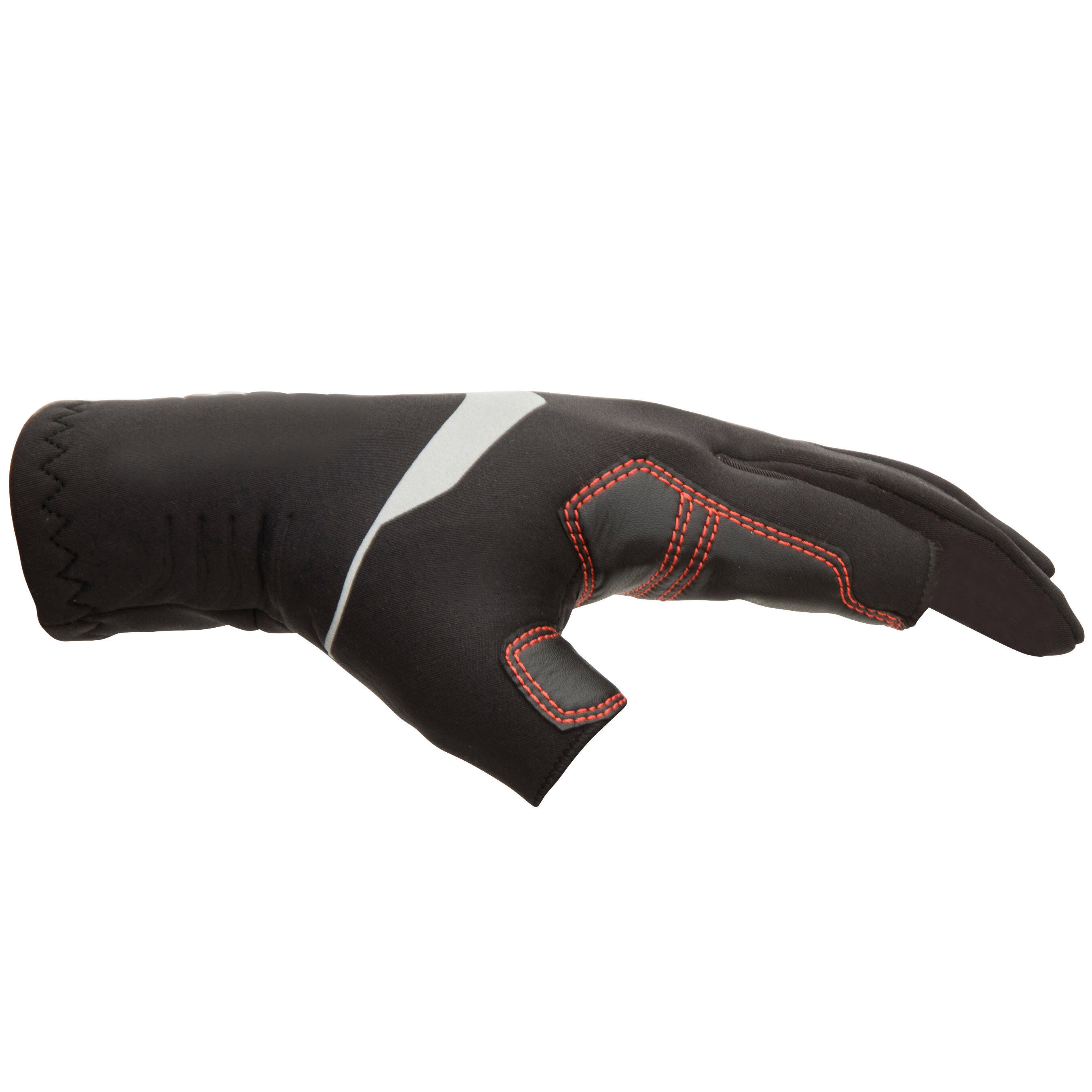 Adult Sailing 1 mm Neoprene Gloves with 2 Fingers Cut 900 black 4/5