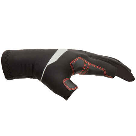 Γάντια ιστιοπλοΐας ενηλίκων 900 από neoprene 1 mm με κόψιμο σε 2 δάχτυλα - Μαύρο