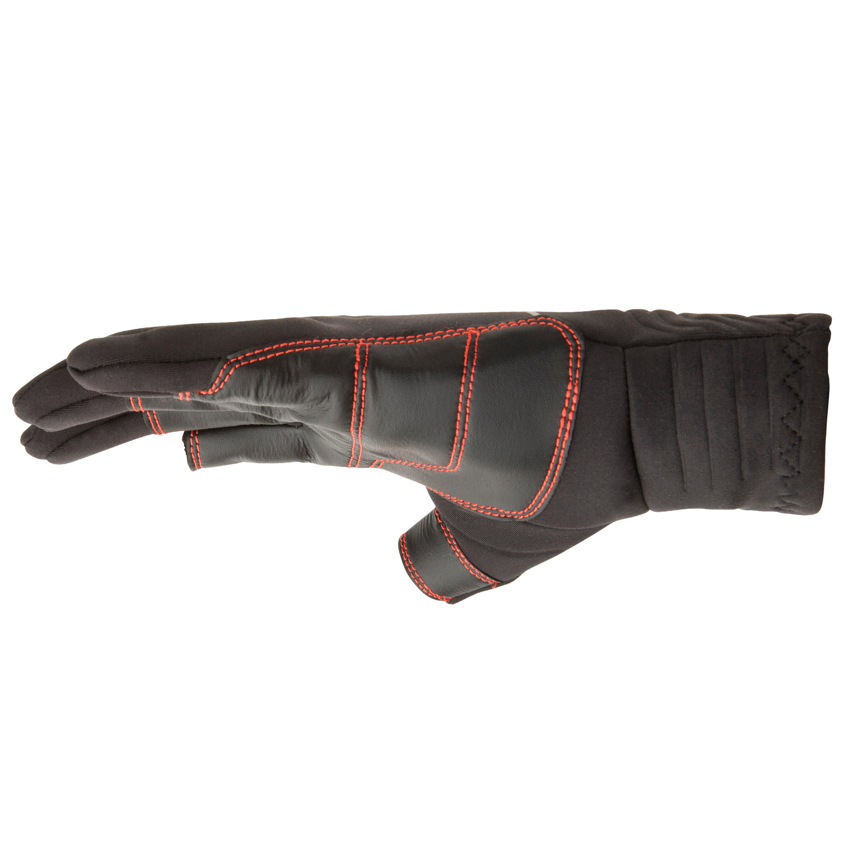 Adult Sailing 1 mm Neoprene Gloves with 2 Fingers Cut 900 black 5/5