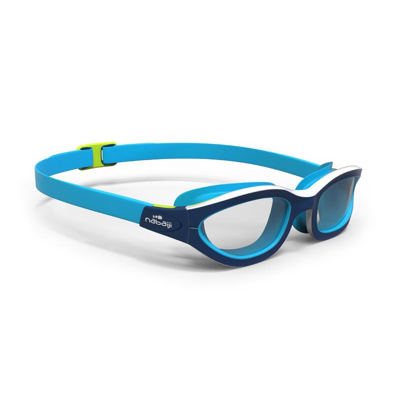 Lunettes de natation 100 EASYDOW Taille L Bleu Blanc