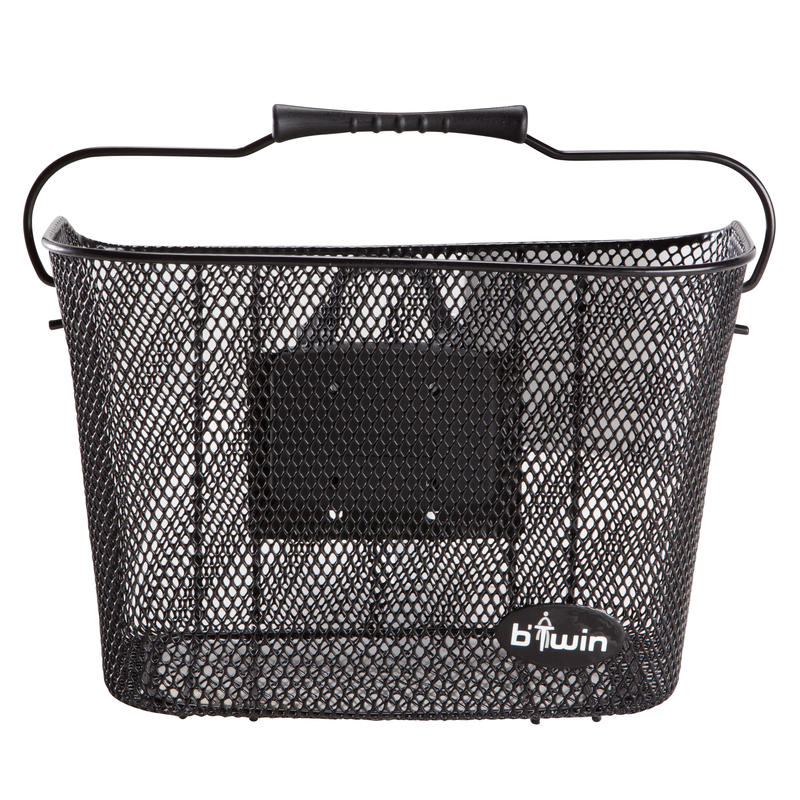 Kids' Metal Bike Basket Black Decathlon