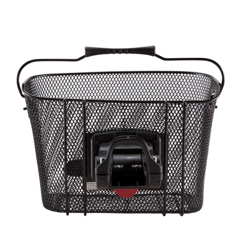 Kids' Metal Bike Basket Black Decathlon