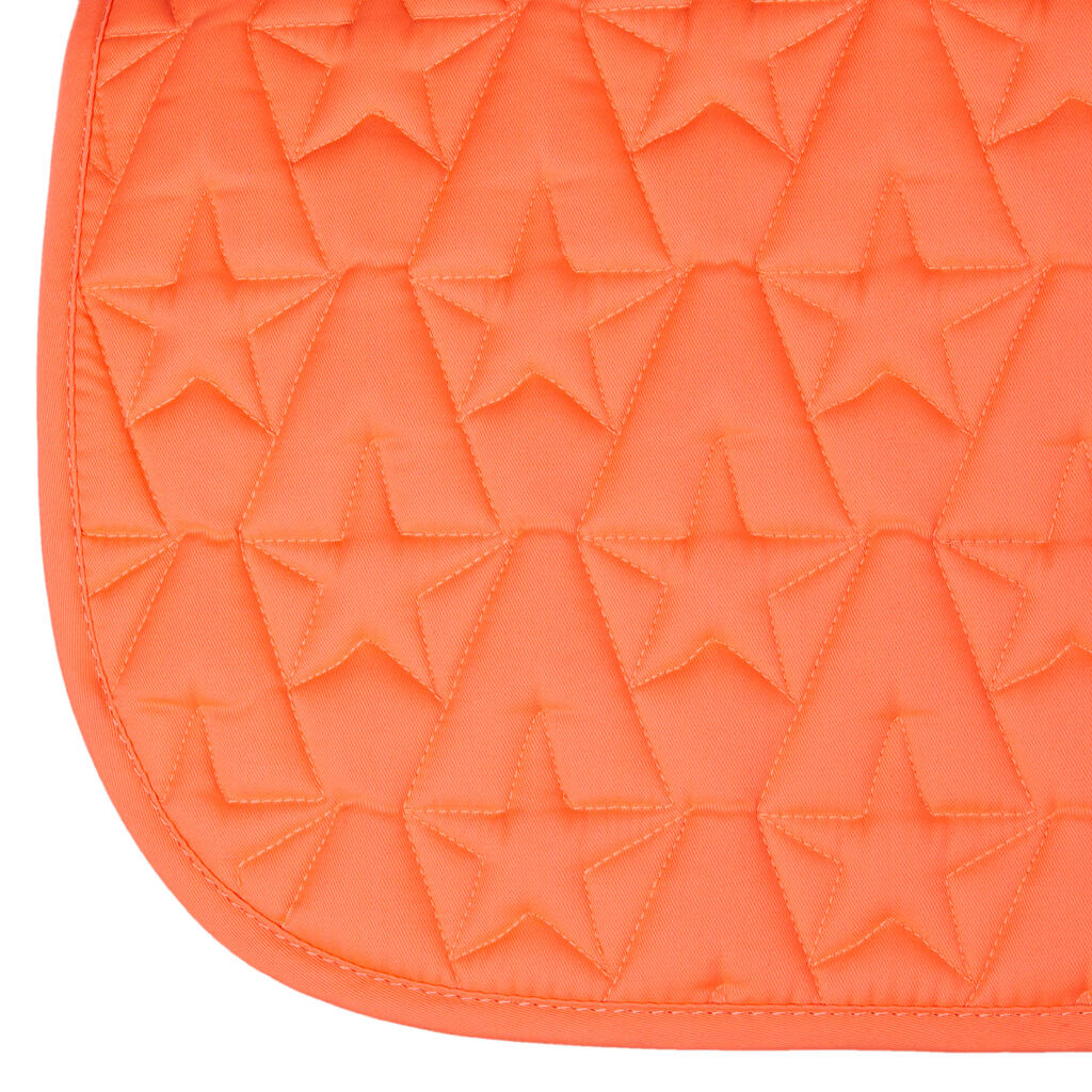 100 Star Horse Riding Saddle Cloth for Horse and Pony - Neon Orange