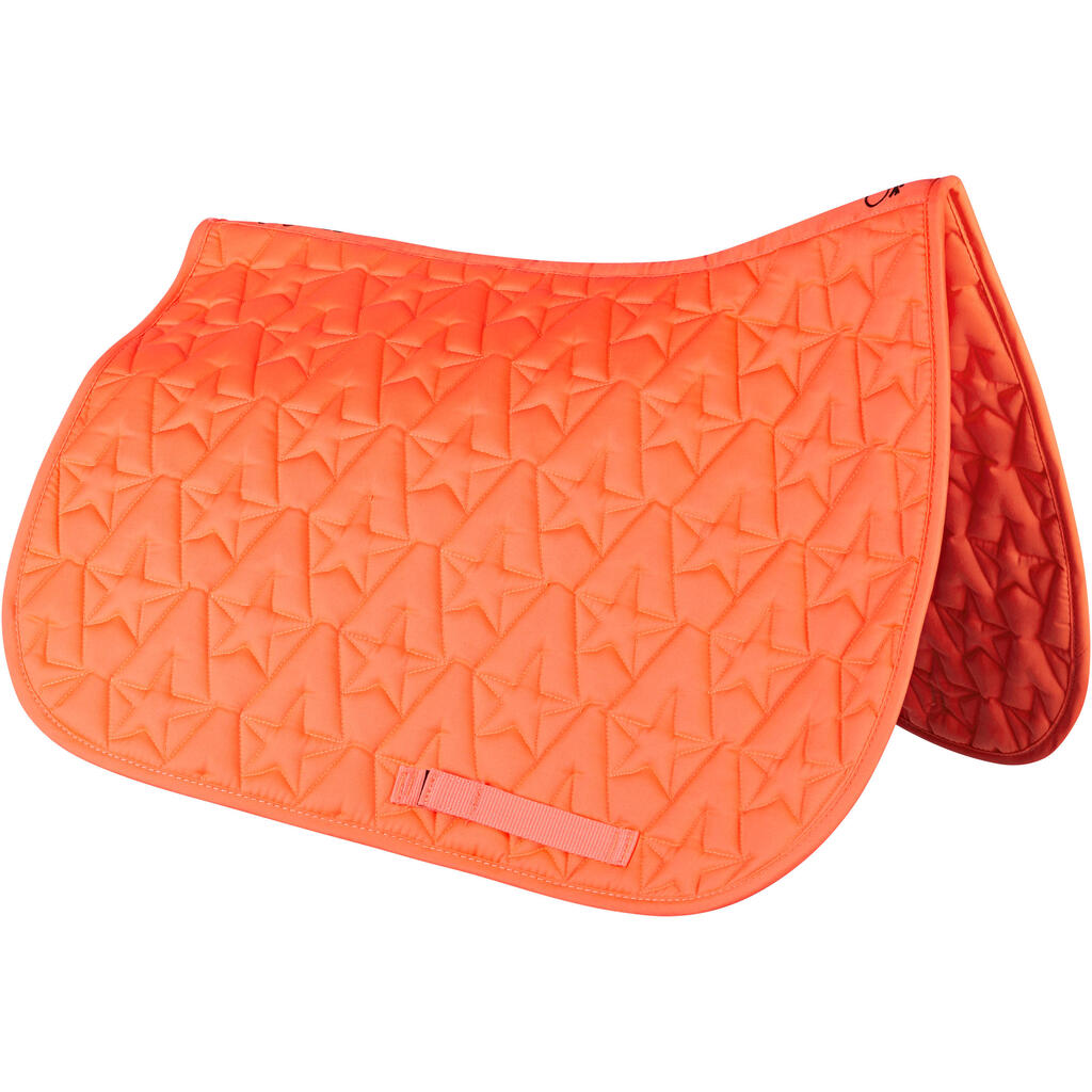 100 Star Horse Riding Saddle Cloth for Horse and Pony - Neon Orange