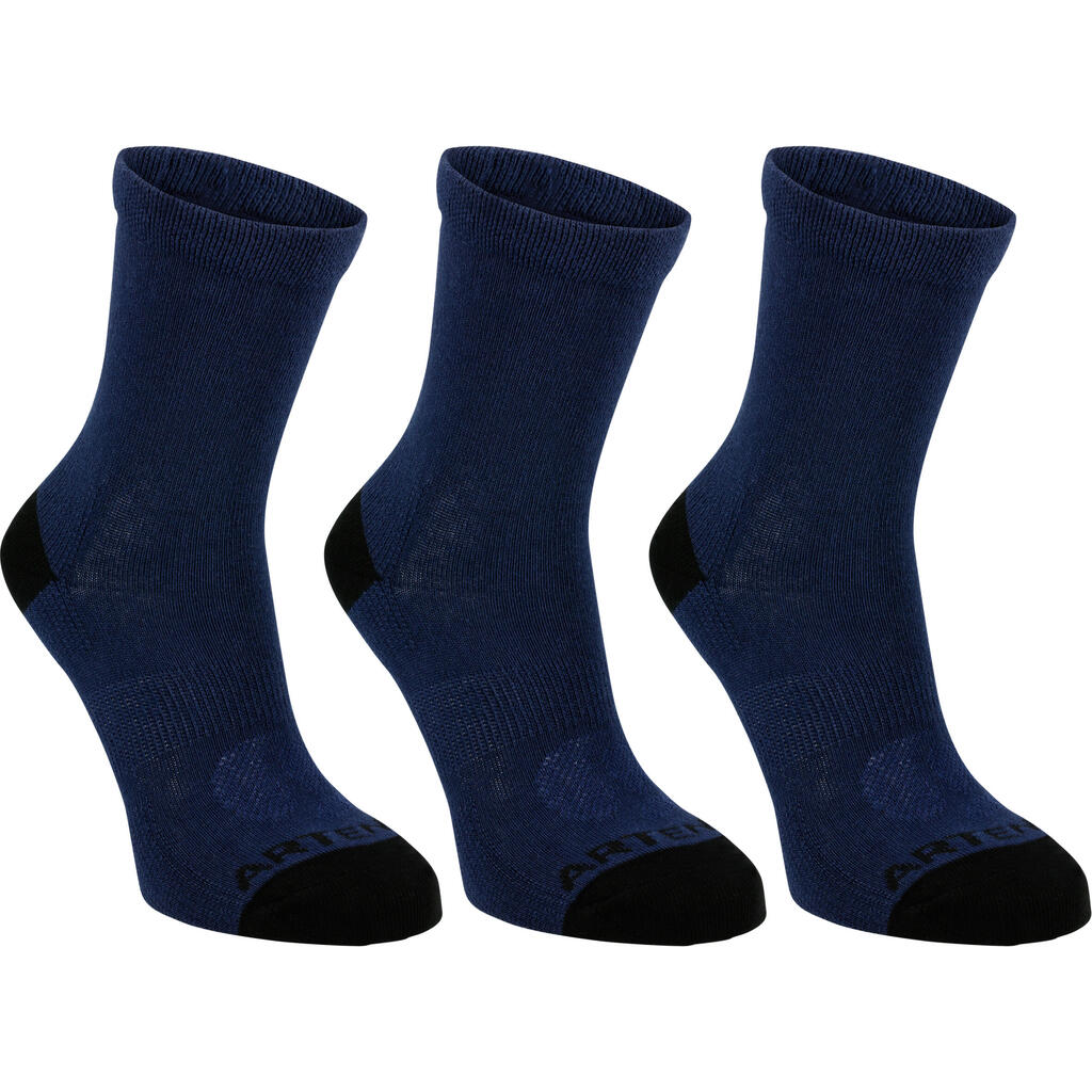 Tennissocken RS 160 High Kinder 3er-Pack marineblau