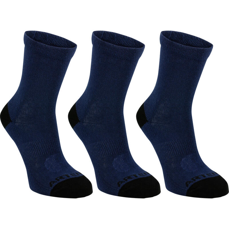 BAS DE SPORT ENFANT HAUTS ARTENGO RS 160 MARINE LOT DE 3 BAS DE SPORT ENFANT HAUTS ARTENGO RS 160 MARINE LOT DE 3