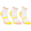 Detské športové ponožky RS 160 stredne vysoké ružovo-žlté 3 páry
