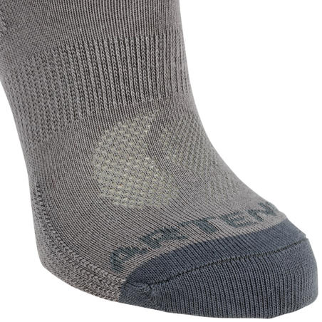 CHAUSSETTES TENNIS ENFANT MI-HAUTES ARTENGO RS 160 GRIS LOT DE 3