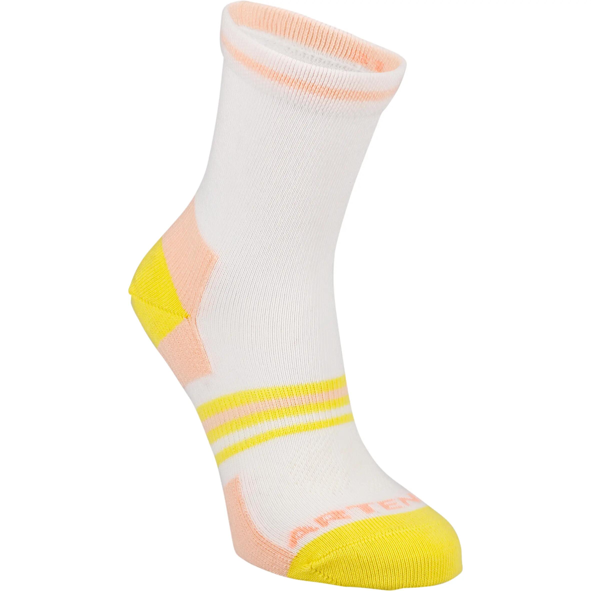 RS 160 Junior High Sports Socks Tri-Pack - Pink/Yellow 4/9