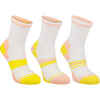 Detské športové ponožky RS 160 vysoké ružovo-žlté 3 páry