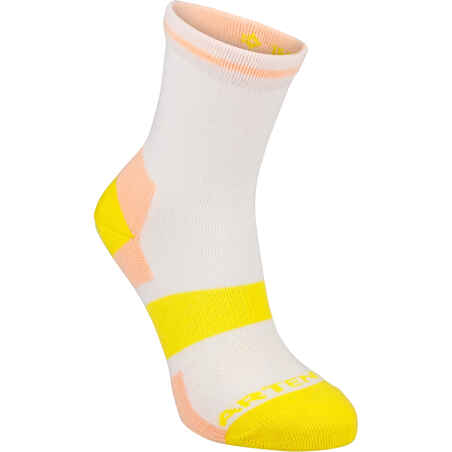 RS 160 Junior High Sports Socks Tri-Pack - Pink/Yellow