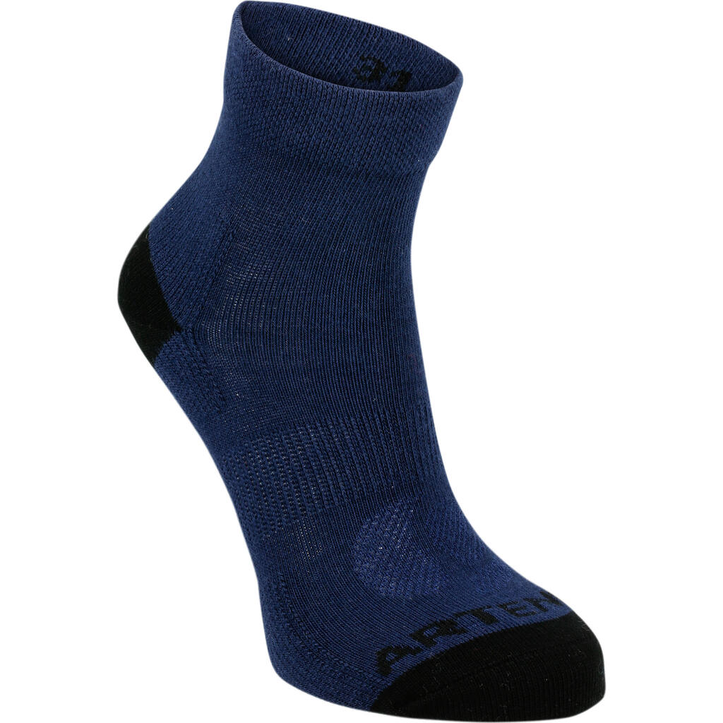 Kids' Tennis Socks RS 160 Mid Tri-Pack - Navy