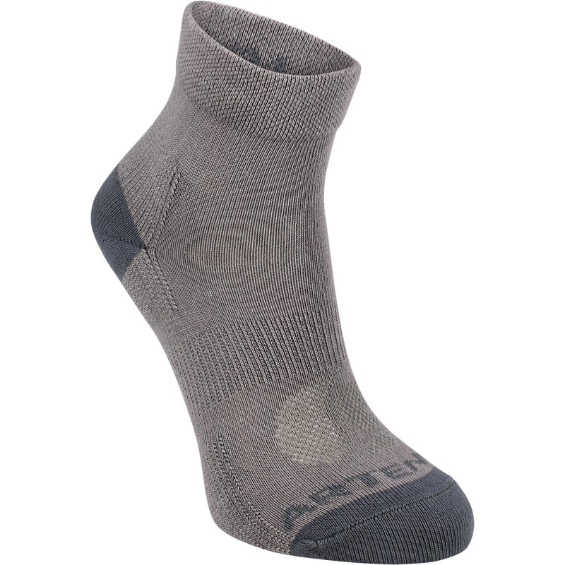 CHAUSSETTES TENNIS ENFANT MI-HAUTES ARTENGO RS 160 GRIS LOT DE 3