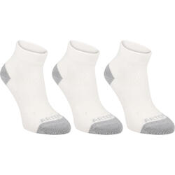 CHAUSSETTES DE SPORT ENFANT MI-HAUTES ARTENGO RS 160 BLANCHES LOT DE 3
